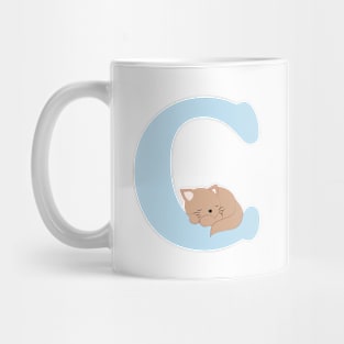 C - blue - cat Mug